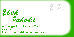 elek pahoki business card
