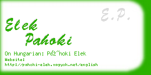 elek pahoki business card